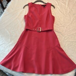 White House Black Market women’s size 4 peach fit and flare belted short dress.